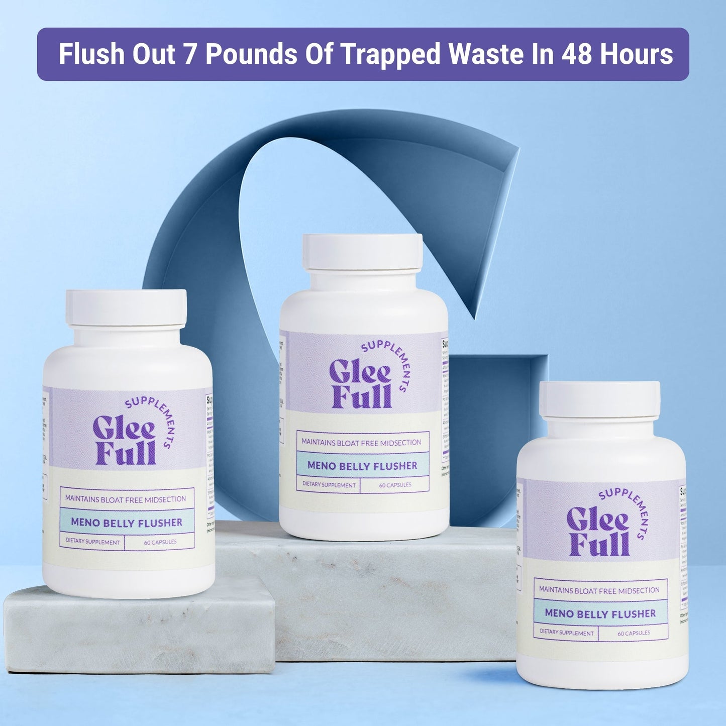 GleeFull Meno Belly Flusher - Menopause Supplements for Women - Hormone Balance for Weight Loss - Supports Digestion to Maintain Healthy Metabolism