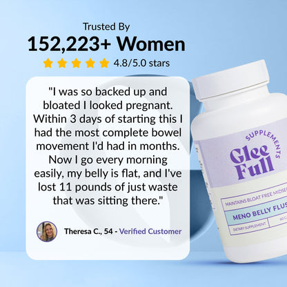 GleeFull Meno Belly Flusher - Menopause Supplements for Women - Hormone Balance for Weight Loss - Supports Digestion to Maintain Healthy Metabolism